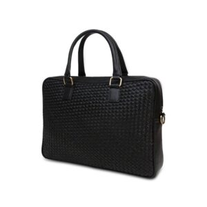 Handmade Cow Leather Woven Briefcase – Unisex Office & Laptop Bag